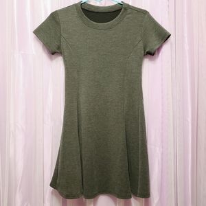 DARK GRAY THICK T-SHIRT SLIMMING ILLUSION DRESS ⚖